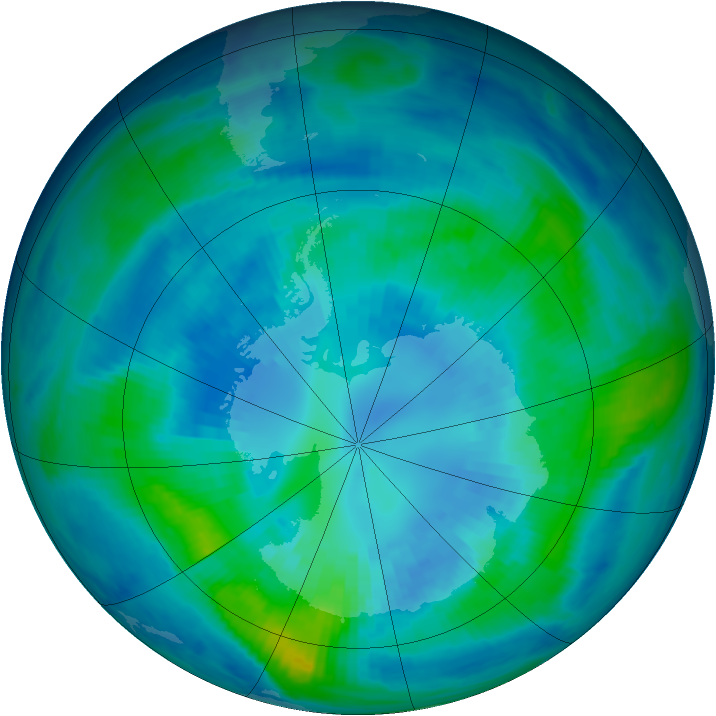 Antarctic ozone map for 08 April 1998